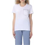 Reduzierte Weiße Armani Emporio Armani T-Shirts aus Baumwolle für Damen Größe M 