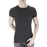 Schwarze Armani Emporio Armani Rundhals-Ausschnitt T-Shirts aus Baumwolle für Herren Größe M 