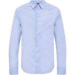 Blaue Langärmelige Armani Emporio Armani Herrenlangarmhemden mit Knopf aus Baumwolle Größe L 