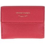 Ziegelrote Unifarbene Armani Emporio Armani Brieftaschen aus Rindsleder für Damen 