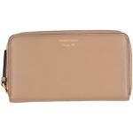 Reduzierte Hellbraune Unifarbene Armani Emporio Armani Brieftaschen mit Reißverschluss aus PU für Damen 