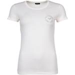 Cremefarbene Kurzärmelige Armani Emporio Armani Rundhals-Ausschnitt T-Shirts aus Jersey für Damen Übergrößen 