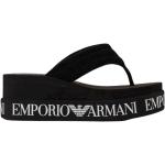 Schwarze Armani Emporio Armani Zehentrenner für Damen Größe 40 für den für den Sommer 