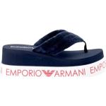 Blaue Armani Emporio Armani Zehentrenner für Damen Größe 40 für den für den Sommer 