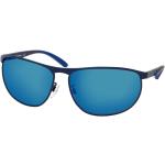 Blaue Armani Emporio Armani Rechteckige Rechteckige Sonnenbrillen aus Metall für Herren 