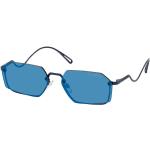 Blaue Armani Emporio Armani Rechteckige Rechteckige Sonnenbrillen aus Metall für Damen 