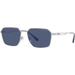 Silberne Armani Emporio Armani Quadratische Sonnenbrillen mit Sehstärke aus Metall für Herren 