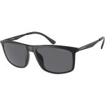 Schwarze Armani Emporio Armani Quadratische Sonnenbrillen polarisiert aus Kunststoff für Herren 