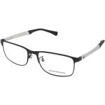 Schwarze Armani Emporio Armani Rechteckige Halbrand Brillen aus Metall für Herren 