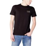 Reduzierte Schwarze Unifarbene Kurzärmelige Armani Emporio Armani Rundhals-Ausschnitt T-Shirts für Herren Größe XXL für den für den Sommer 