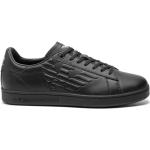 Reduzierte Schwarze Armani Emporio Armani Low Sneaker aus Leder für Herren Größe 45,5 