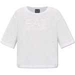 Reduzierte Weiße Kurzärmelige Armani Emporio Armani Bio T-Shirts für Damen Größe M 