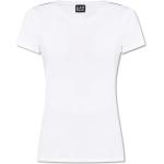 Weiße Armani Emporio Armani Bio T-Shirts für Damen Größe S 