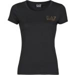 Schwarze Armani Emporio Armani T-Shirts für Damen Größe L 