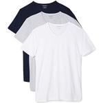 Marineblaue Bestickte Kurzärmelige Armani Emporio Armani V-Ausschnitt T-Shirts für Herren Größe S 