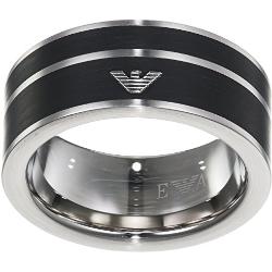 Emporio Armani Herren Ring EGS2032040, Silber/Schw
