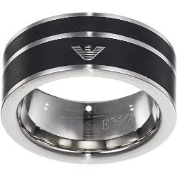 Emporio Armani Herren Ring EGS2032040, Silber/Schw