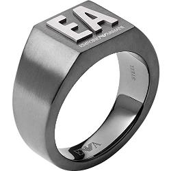 Emporio Armani Ring Für Männer Essential, Größe: 27mm X 25mm X 4mm Gunmetal Edelstahlring, EGS2755060