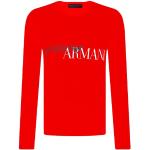 Reduzierte Rote Langärmelige Armani Emporio Armani T-Shirts für Herren Größe M 