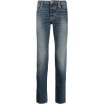 Reduzierte Blaue Armani Emporio Armani Slim Fit Jeans mit Reißverschluss für Herren Größe XXL Weite 31, Länge 32 