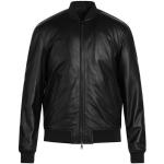 Reduzierte Schwarze Unifarbene Armani Emporio Armani Maxi Lange Lederjacken mit Reißverschluss aus Polyamid für Herren für den für den Herbst 