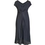 Reduzierte Dunkelblaue Kurzärmelige Armani Emporio Armani Damenkleider mit Reißverschluss aus Seide Größe S 