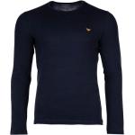 Reduzierte Blaue Langärmelige Armani Emporio Armani T-Shirts aus Baumwolle enganliegend für Herren Größe L 