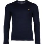 Reduzierte Blaue Langärmelige Armani Emporio Armani T-Shirts aus Baumwolle enganliegend für Herren Größe M 