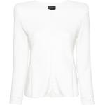 Reduzierte Weiße Armani Emporio Armani Damenjacken mit Schulterpolstern mit Reißverschluss Größe S 