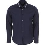 Reduzierte Marineblaue Armani Emporio Armani Regular Fit Hemden mit Knopf für Herren Größe L 
