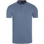 Reduzierte Hellblaue Armani Emporio Armani Stehkragen Herrenpoloshirts & Herrenpolohemden aus Baumwolle Größe XXS 