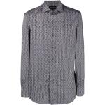 Reduzierte Graue Armani Emporio Armani Regular Fit Hemden aus Baumwolle für Herren Größe L 
