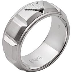 Emporio Armani Ring Für Männer Sentimental, Länge: 25mm, Höhe: 9.5mm, Breite: 25mm Silberner Edelstahlring, EGS2908040