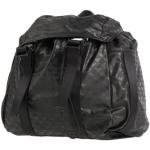 Schwarze Armani Emporio Armani Damenrucksäcke mit Reißverschluss aus Rindsleder mit Außentaschen medium 