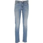 Reduzierte Blaue Armani Emporio Armani Slim Fit Jeans mit Reißverschluss aus Baumwolle für Damen 