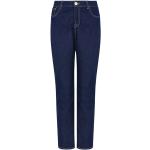 Reduzierte Blaue Bestickte Armani Emporio Armani Slim Fit Jeans mit Reißverschluss aus Denim für Damen Größe M 