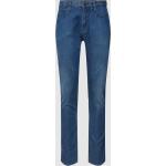 Hellblaue Armani Emporio Armani Slim Fit Jeans mit Reißverschluss aus Leder für Herren Weite 33, Länge 30 