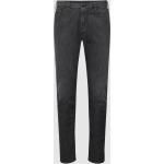 Hellgraue Armani Emporio Armani Slim Fit Jeans mit Reißverschluss aus Leder für Herren Weite 33, Länge 30 
