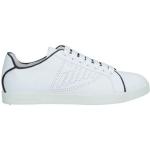 Reduzierte Weiße Armani Emporio Armani Low Sneaker mit Schnürsenkel aus Leder für Damen Größe 39,5 