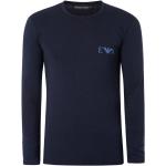 Reduzierte Blaue Langärmelige Armani Emporio Armani T-Shirts aus Baumwolle für Herren Größe L 