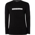 Reduzierte Schwarze Langärmelige Armani Emporio Armani T-Shirts aus Baumwolle für Herren Größe L 