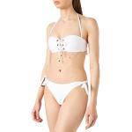 Emporio Armani Swimwear Damen Padded Band & Brazilian W/Bows Ottoman Lycra Bikini Set, White, L