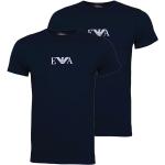 Reduzierte Marineblaue Unifarbene Business Armani Emporio Armani Rundhals-Ausschnitt T-Shirts für Herren Größe XXL 