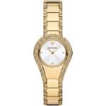 Reduzierte Goldene Armani Emporio Armani Damenarmbanduhren aus Edelstahl mit Mineralglas-Uhrenglas 