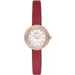 Reduzierte Rote Armani Emporio Armani Damenarmbanduhren aus Edelstahl mit Mineralglas-Uhrenglas mit Lederarmband 