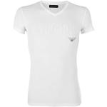 Reduzierte Weiße Unifarbene Armani Emporio Armani V-Ausschnitt T-Shirts für Herren Größe XL 