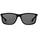 Reduzierte Schwarze Armani Emporio Armani Rechteckige Sonnenbrillen polarisiert für Herren 