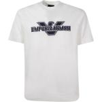 Reduzierte Weiße Kurzärmelige Armani Emporio Armani T-Shirts mit Vogel-Motiv aus Baumwolle für Herren Größe 3 XL 