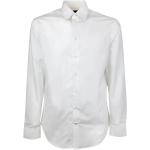 Reduzierte Weiße Armani Emporio Armani Slim Fit Hemden aus Baumwolle für Herren Größe L 