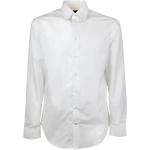 Reduzierte Weiße Armani Emporio Armani Slim Fit Hemden aus Baumwolle für Herren Größe M 